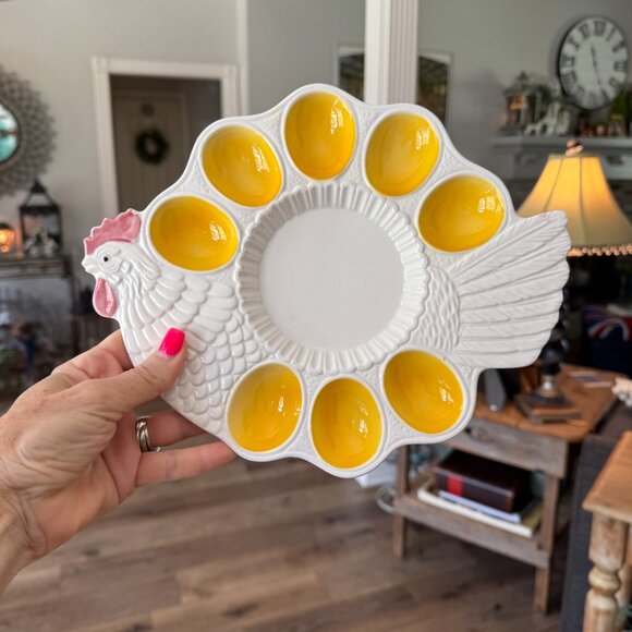 Vintage Ceramic Chicken Egg Platter - Picture 4 of 9